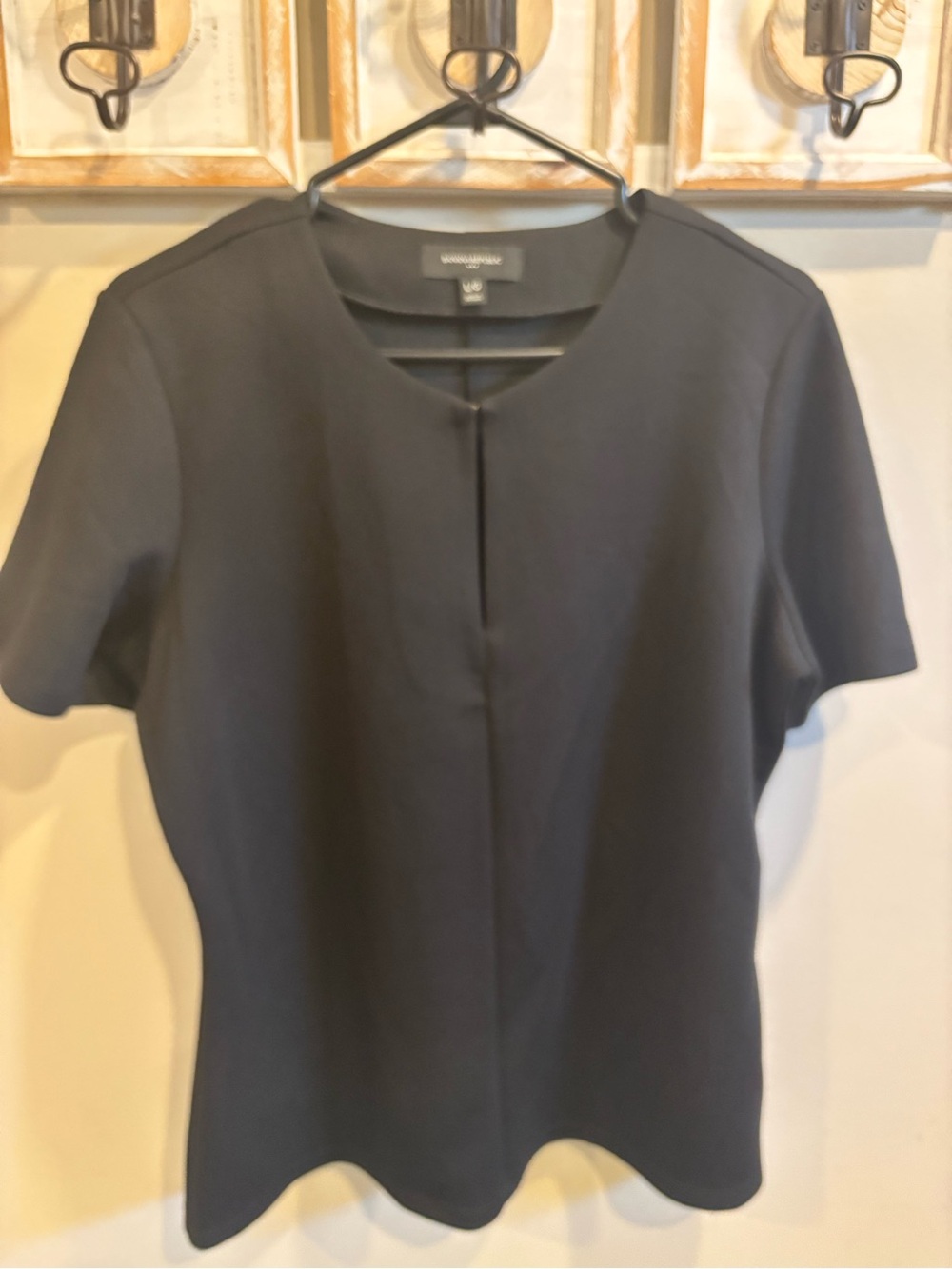 Banana Republic Black Short-Sleeve Crewneck Top